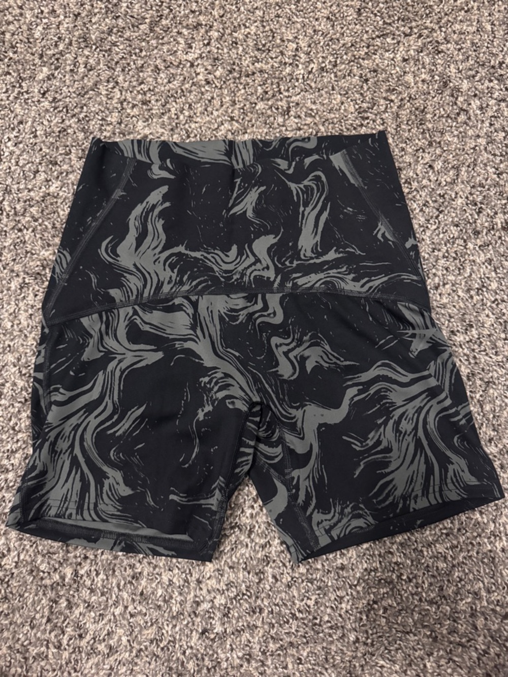 Gymshark Women’s Power High Rise Athletic Shorts in Black and Gray Marble
